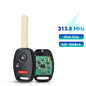 KEYYOU Remote Car Key For Honda Civic 2006 2007 2008 2009 2010 2011 PCF7961 Chip N5F-S0084A 313.8MHz 3/4 Buttons