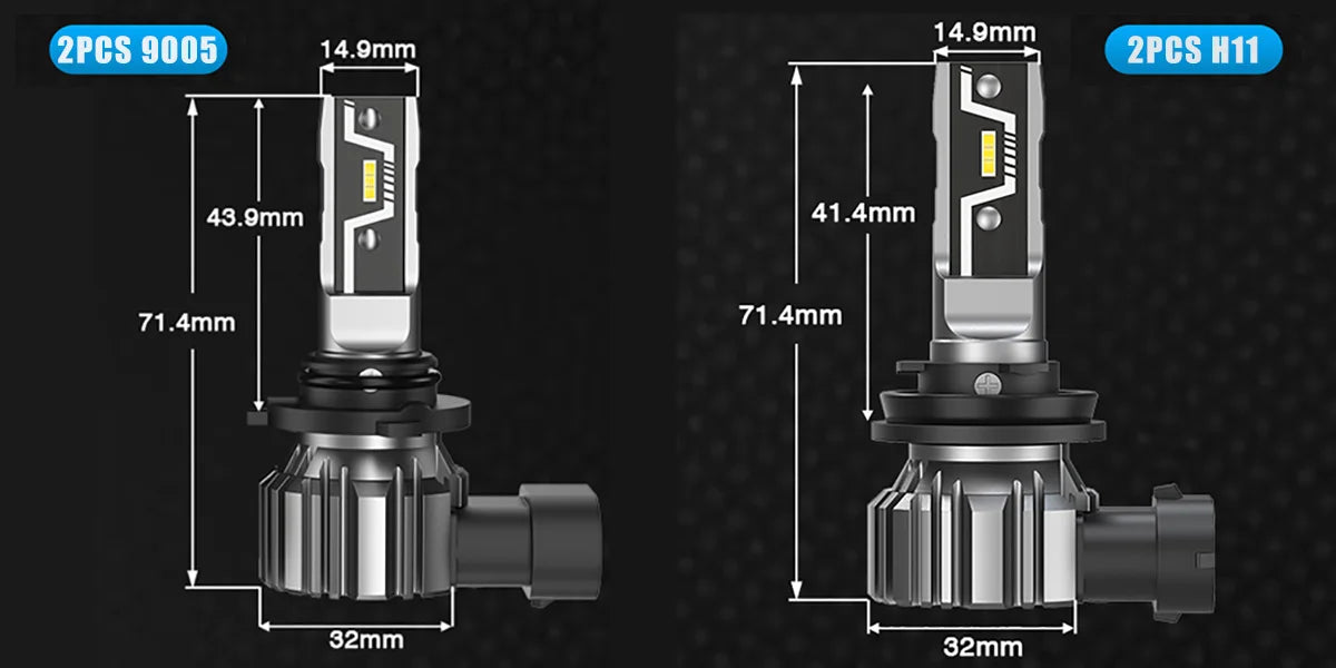 NOVSIGHT LED Headlight Bulbs 2PCS 9005 2PCS H11