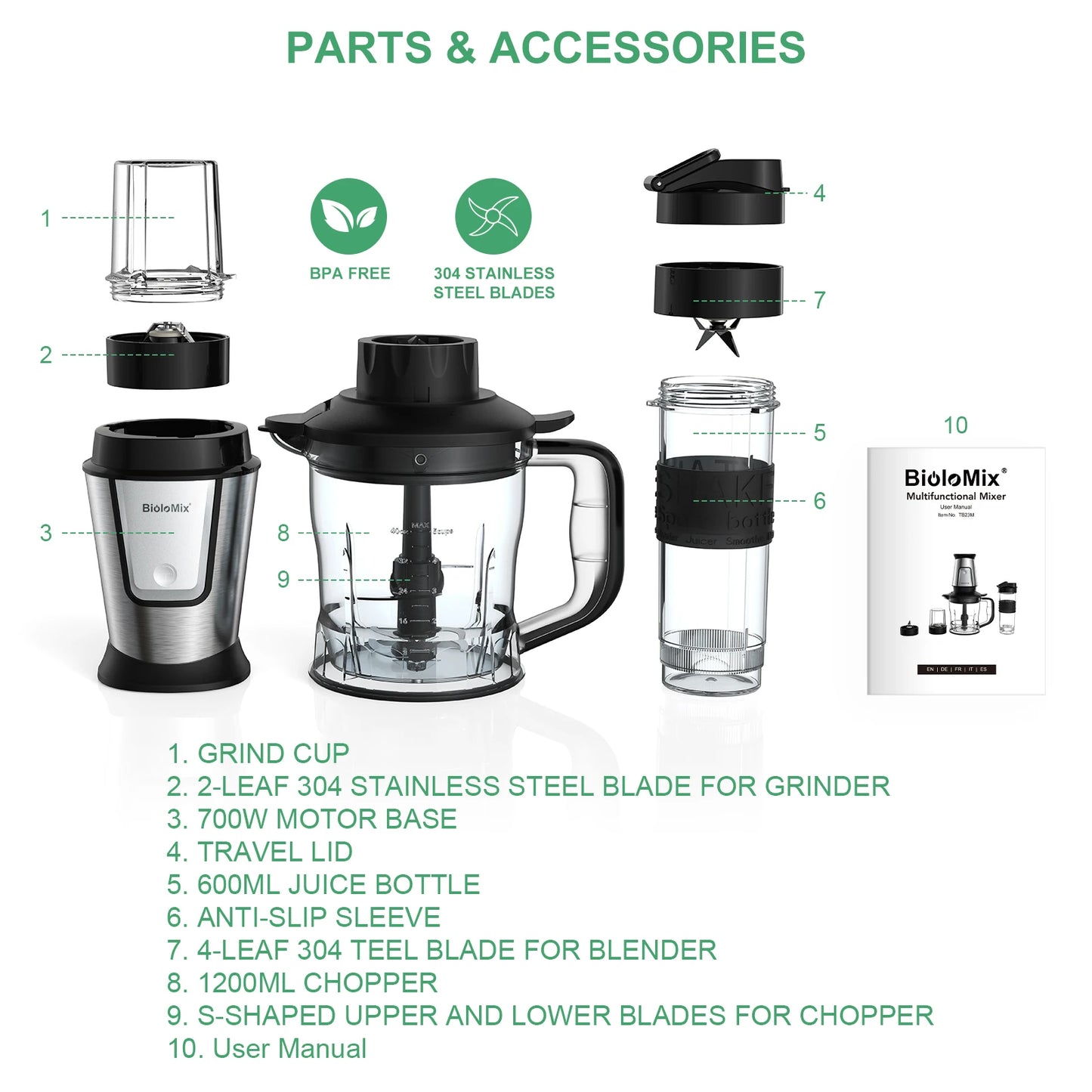 BioloMix 3-in-1 Multifunctional Food Processor
