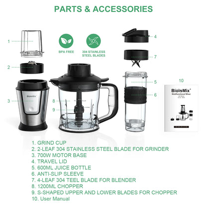 BioloMix 3-in-1 Multifunctional Food Processor