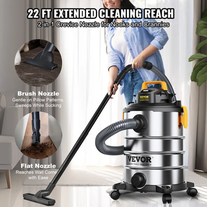 SucceBuy Stainless Steel Wet Dry Shop Vacuum