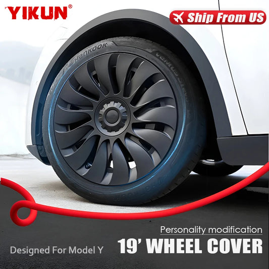 YIKUN 4PCS Wheel Cover for Tesla Model Y 19 Inch