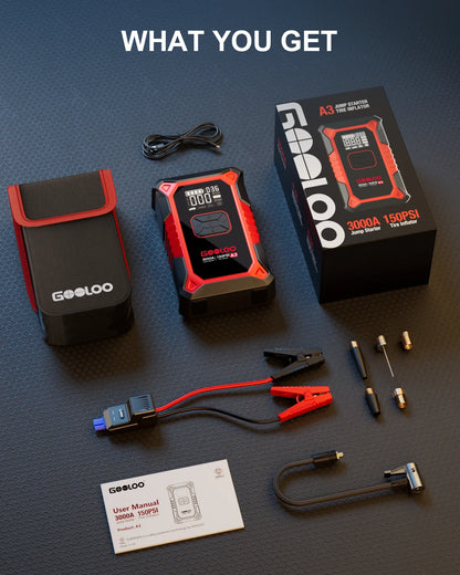 GOOLOO Jump Starter with Air Compressor