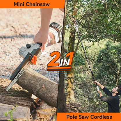 Taskstar Cordless Pole Saw 8'' Mini Brushless Chainsaw