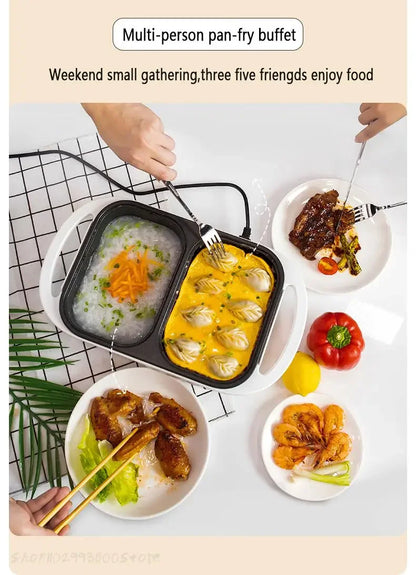 2 in 1 Electric Multi Cooker Shabu Pot and Griddle