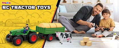 Remote Control Farm Tractor Toy - Realistic RC