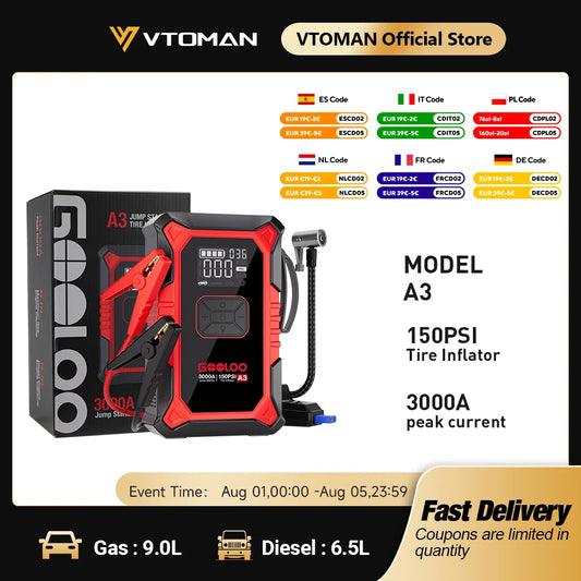 GOOLOO Jump Starter with Air Compressor