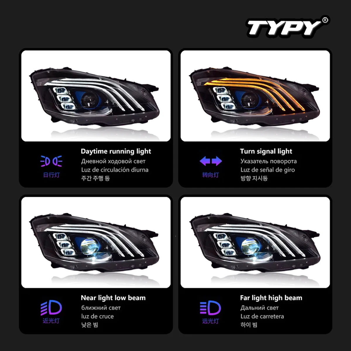 TYPY Car Lights For Mercedes W221 Headligh