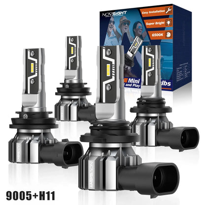 NOVSIGHT LED Headlight Bulbs 2PCS 9005 2PCS H11