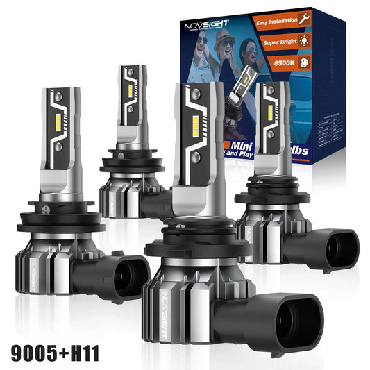 NOVSIGHT LED Headlight Bulbs 2PCS 9005 2PCS H11