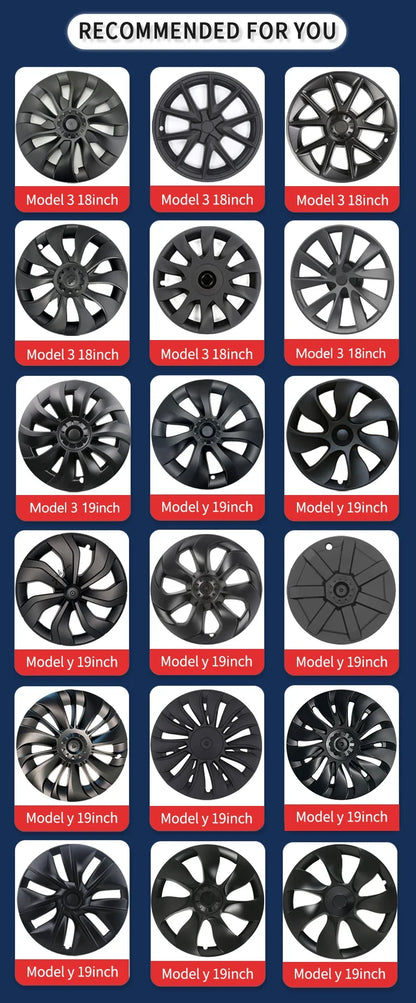 YIKUN 4PCS Wheel Cover for Tesla Model Y 19 Inch