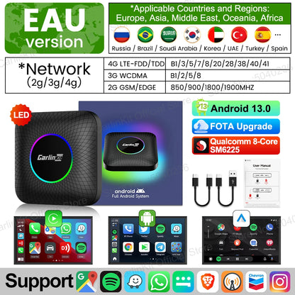 2025 CarlinKit 3 In 1 Android 13 Mini CarPlay Ai Box