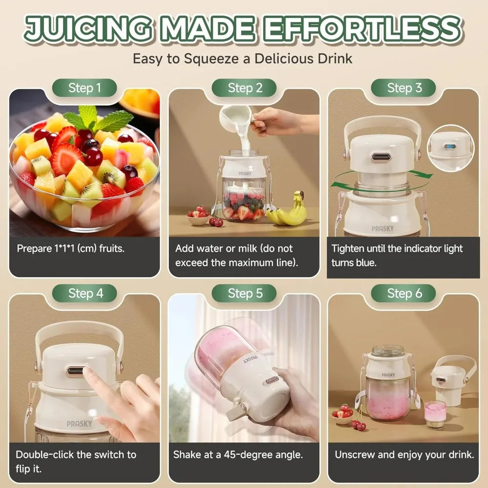 PRASKY Portable Blender for Smoothies and Shakes