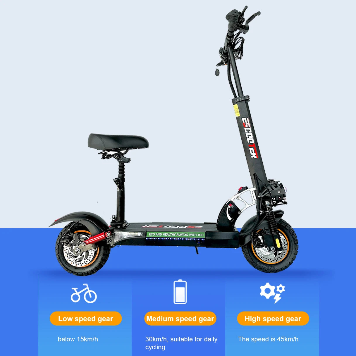 800W Powerful Electric Kick Scooter Anti-skid