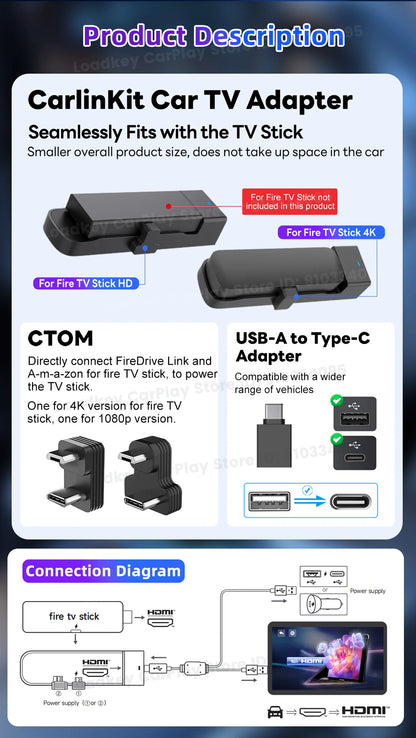 2025 New CarlinKit FireDrive Link For Amazon Fire TV Stick