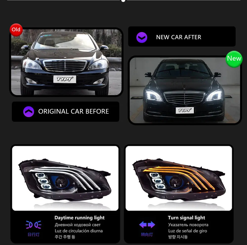 TYPY Car Lights For Mercedes W221 Headligh
