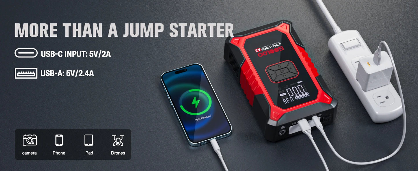 GOOLOO Jump Starter with Air Compressor