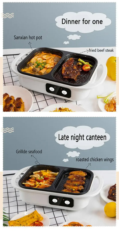2 in 1 Electric Multi Cooker Shabu Pot and Griddle