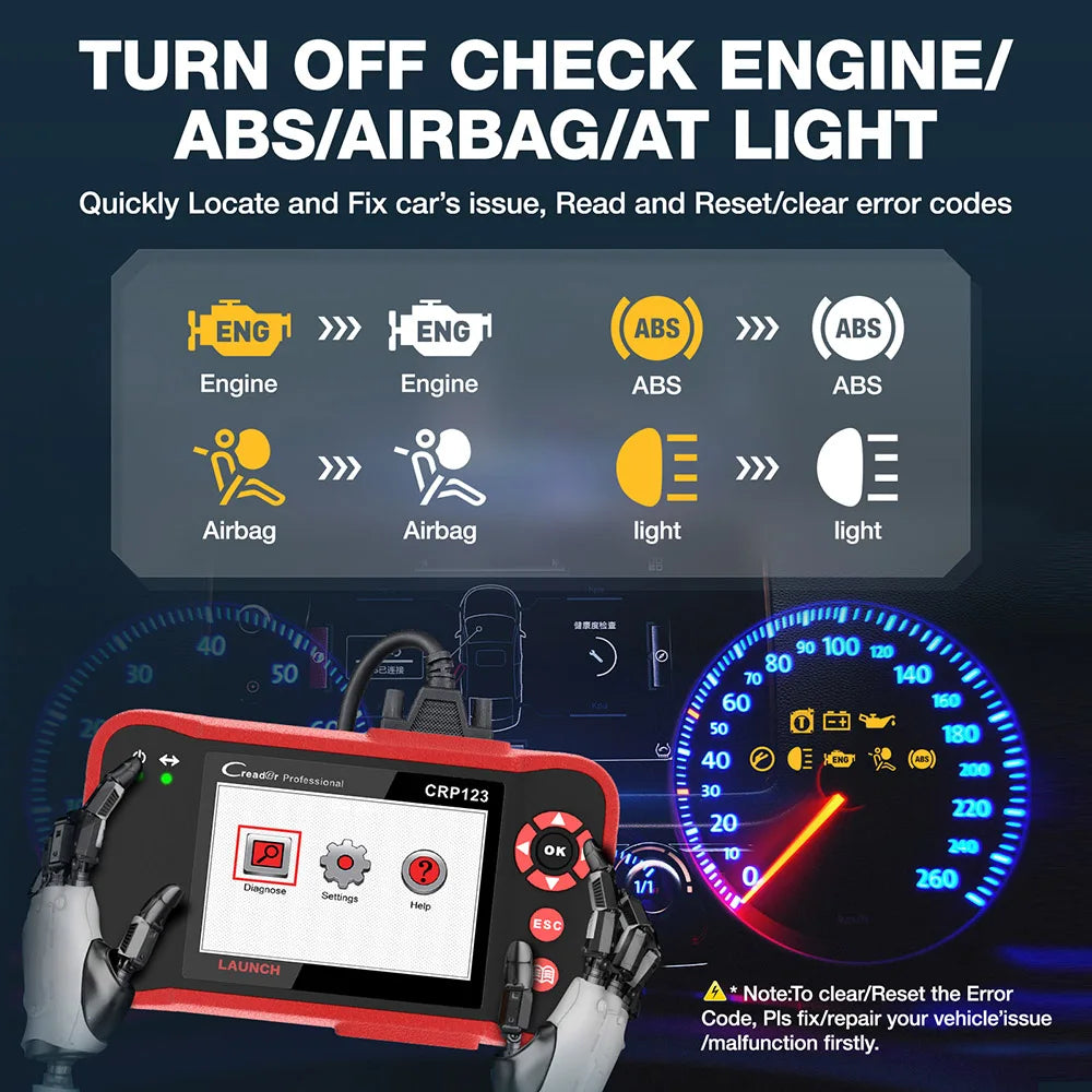 LAUNCH X431 CRP123 OBD2 Car Scanner ABS/SRS/