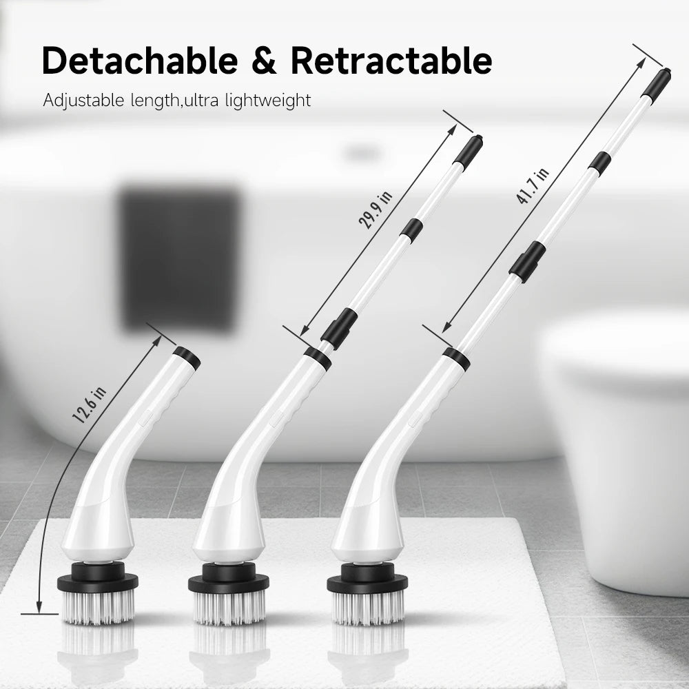 Electric scrubber with 8 Replaceable Brush Heads