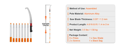 SucceBuy Manual Pole Saw Extendable Tree Pruner