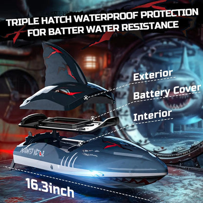 RC Shark Boat 3S Speed, Self-Rising
