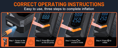 BUVAYE Wired/Wireless Air Pump Car Inflator