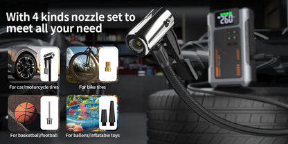 Portable Car Jump Starter With Air Compressor,
