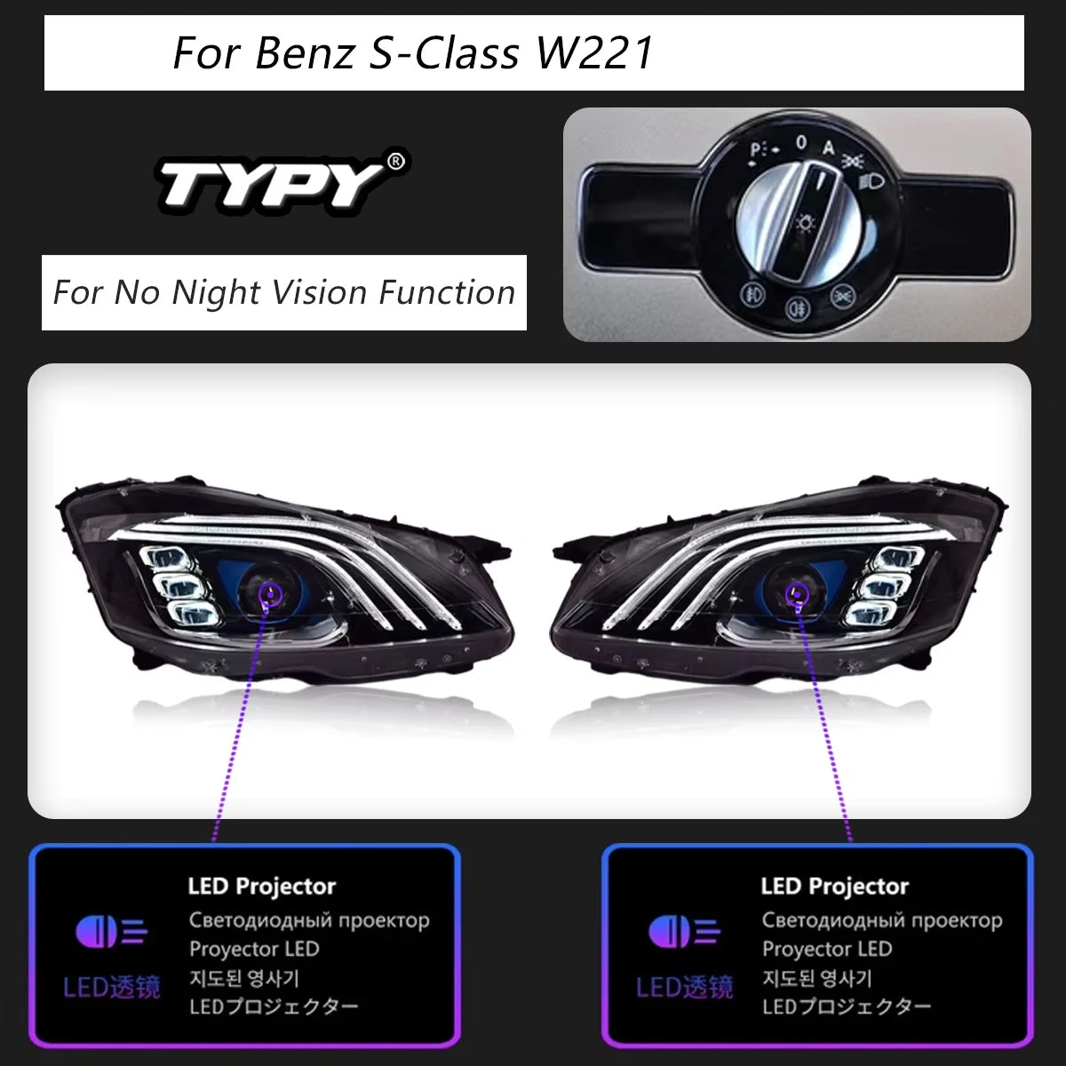 TYPY Car Lights For Mercedes W221 Headligh