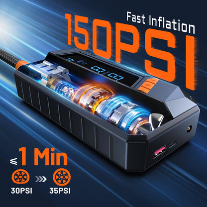 BUVAYE Wired/Wireless Air Pump Car Inflator