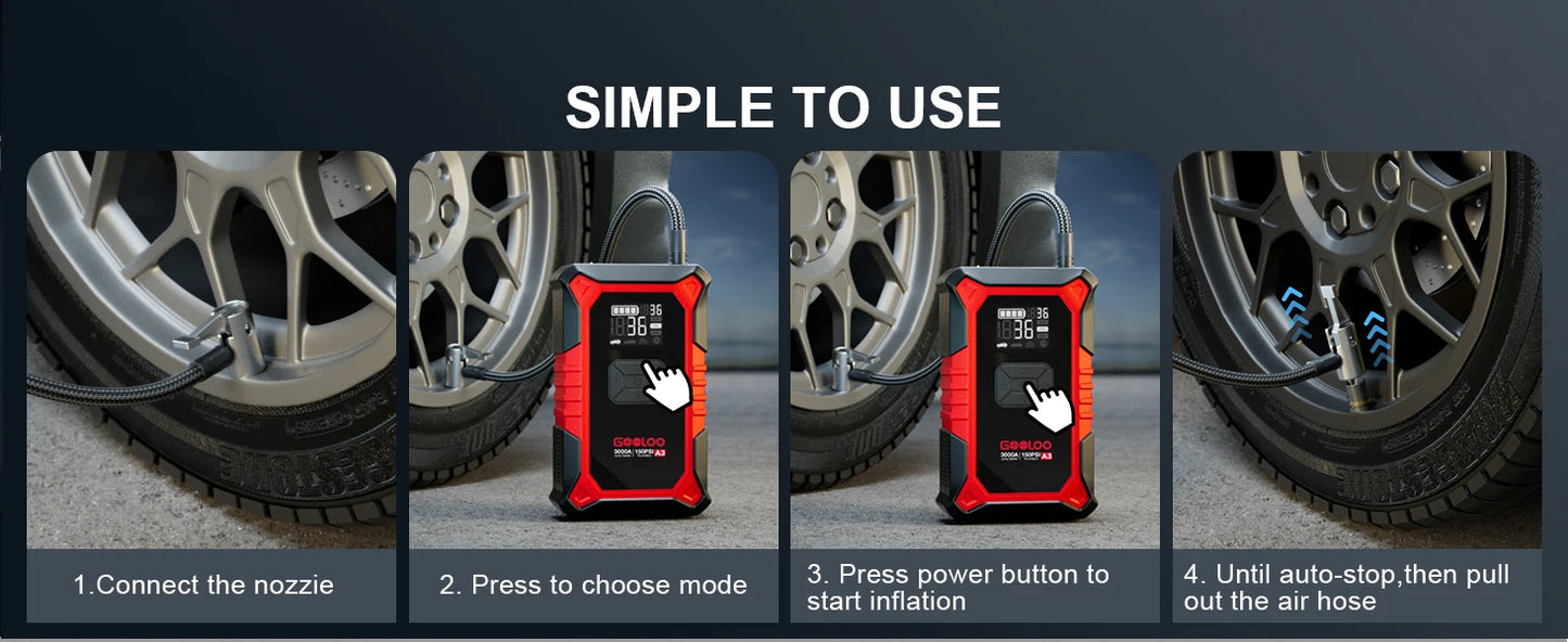 GOOLOO Jump Starter with Air Compressor