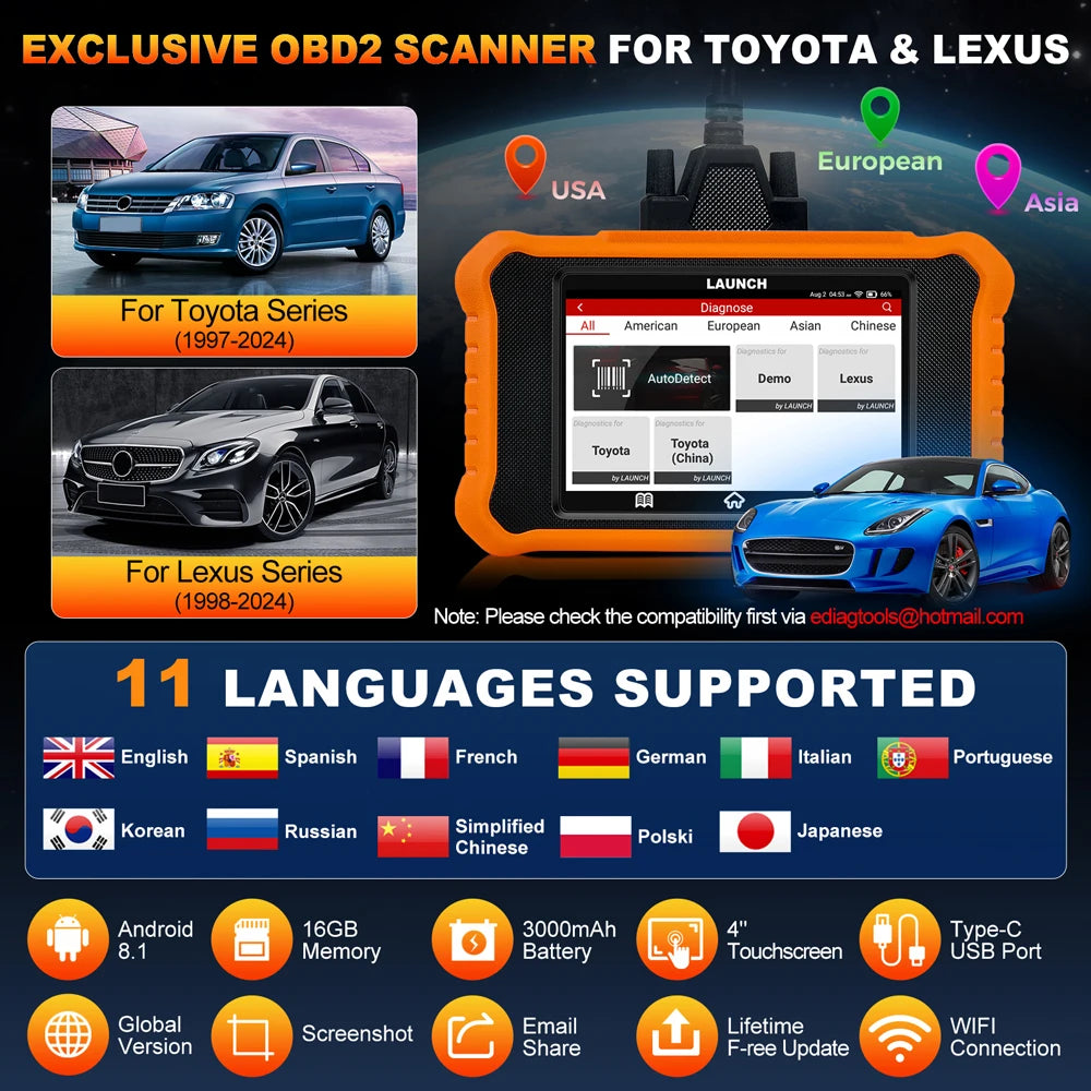 【for Toyota,Lexus】2025 LAUNCH X431 Elite V2.0