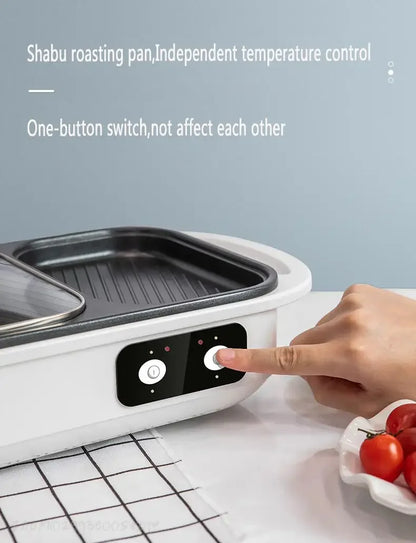2 in 1 Electric Multi Cooker Shabu Pot and Griddle