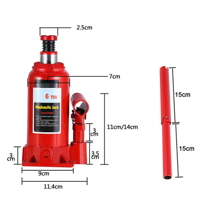 6T Heavy Duty Hydraulic Bottle Jack Lifting