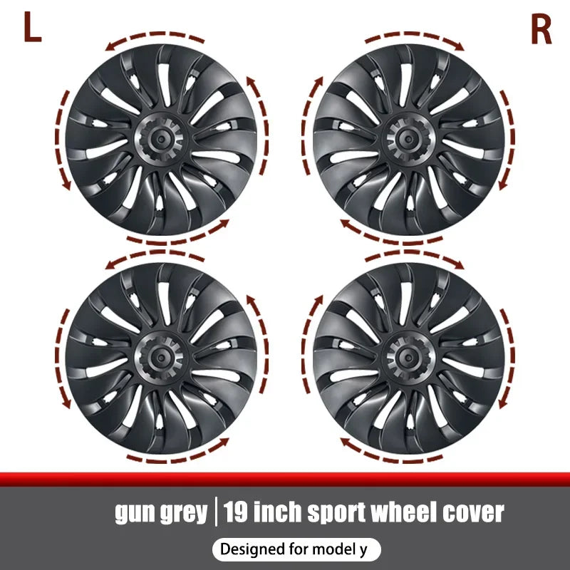 YIKUN 4PCS Wheel Cover for Tesla Model Y 19 Inch