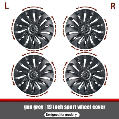 YIKUN 4PCS Wheel Cover for Tesla Model Y 19 Inch