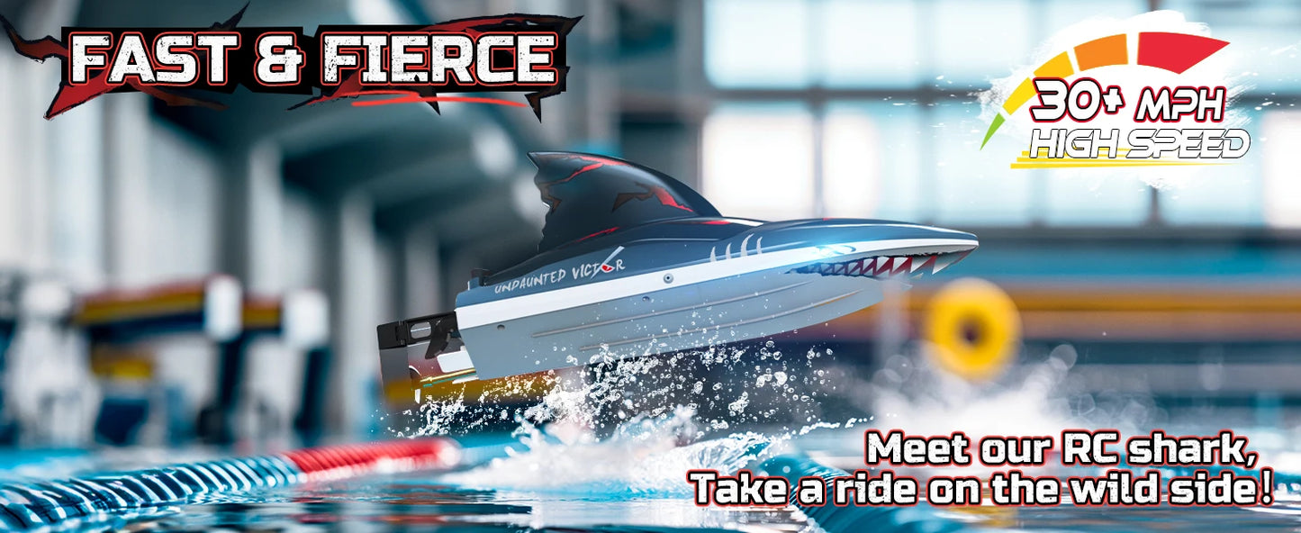 RC Shark Boat 3S Speed, Self-Rising