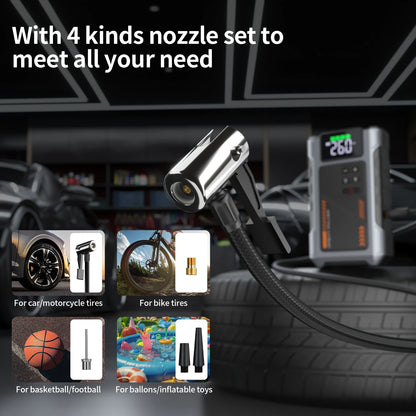 Portable Car Jump Starter With Air Compressor,
