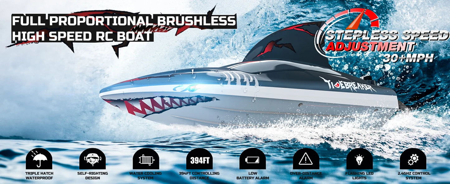 RC Shark Boat 3S Speed, Self-Rising