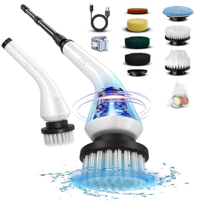 Electric scrubber with 8 Replaceable Brush Heads