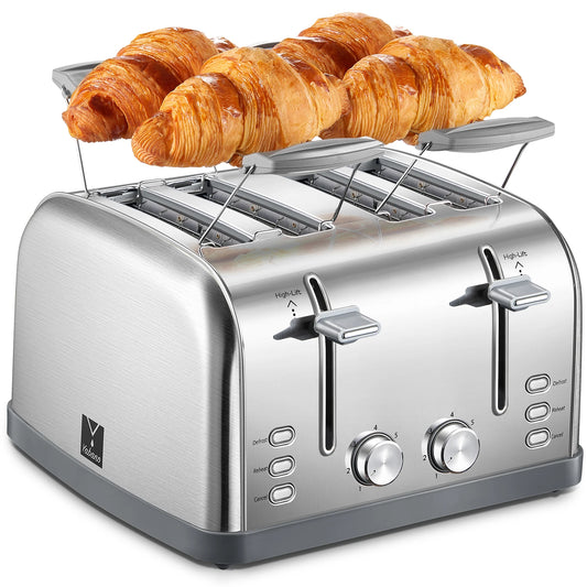 Toaster 4 Slice, Extra Wide Slots, Stainless Steel