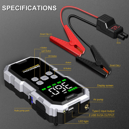 150PSI Air Pump Car Battery Emergency Boosters 7000A
