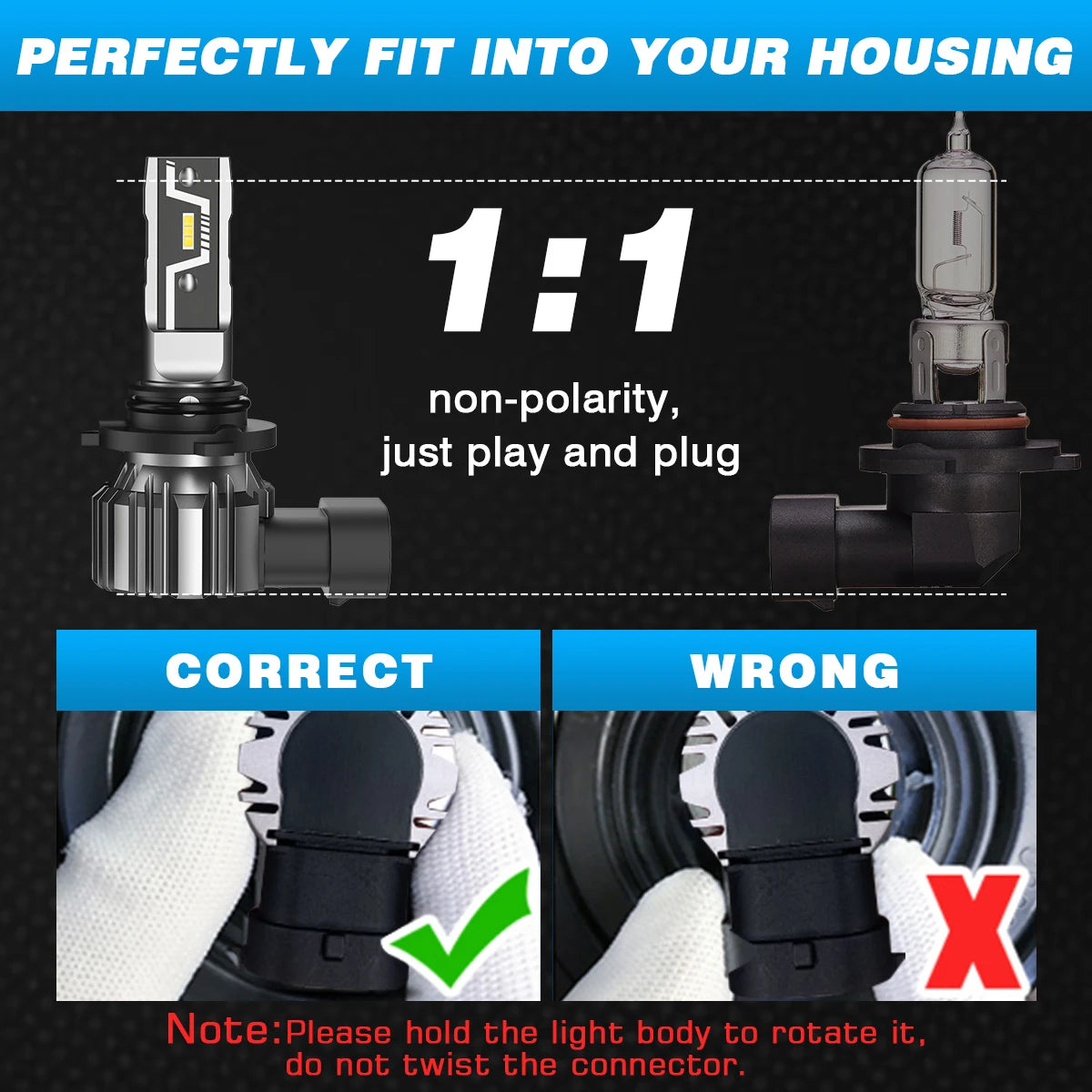 NOVSIGHT LED Headlight Bulbs 2PCS 9005 2PCS H11