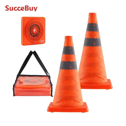 SucceBuy Safety Cones 2/4Pack 18/28inch Collapsible Traffi