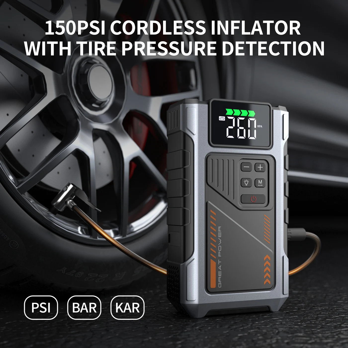 Portable Car Jump Starter With Air Compressor,