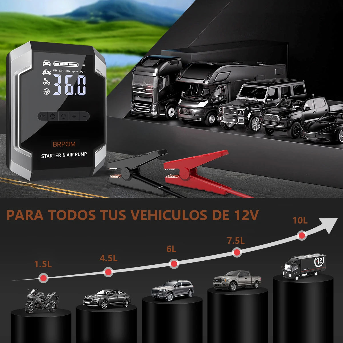 Portable Car Starter with Air Compressor