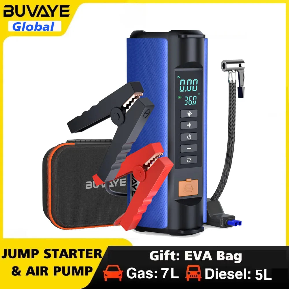 BUVAYE Car Jump Starter Air Pump Outdoor