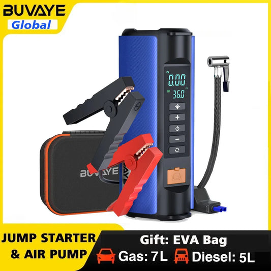 BUVAYE Car Jump Starter Air Pump Outdoor