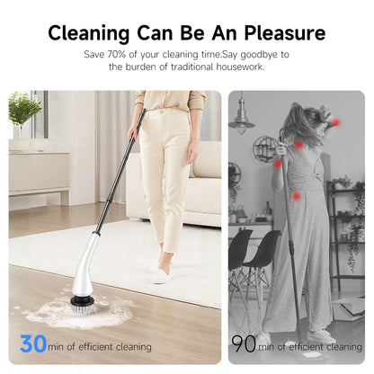 Electric scrubber with 8 Replaceable Brush Heads