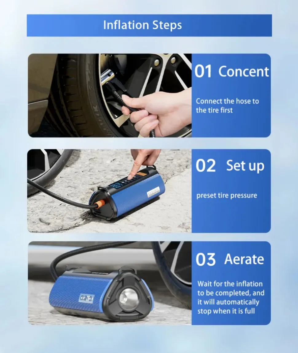 BUVAYE Car Jump Starter Air Pump Outdoor